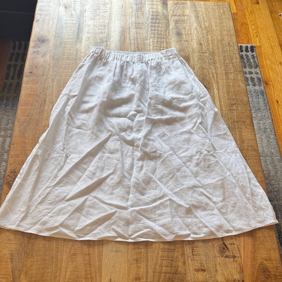 Eileen Fisher Dresses & Skirts - Eileen Fisher linen white flare midi A-Line Women's Skirt NWOT SMALL